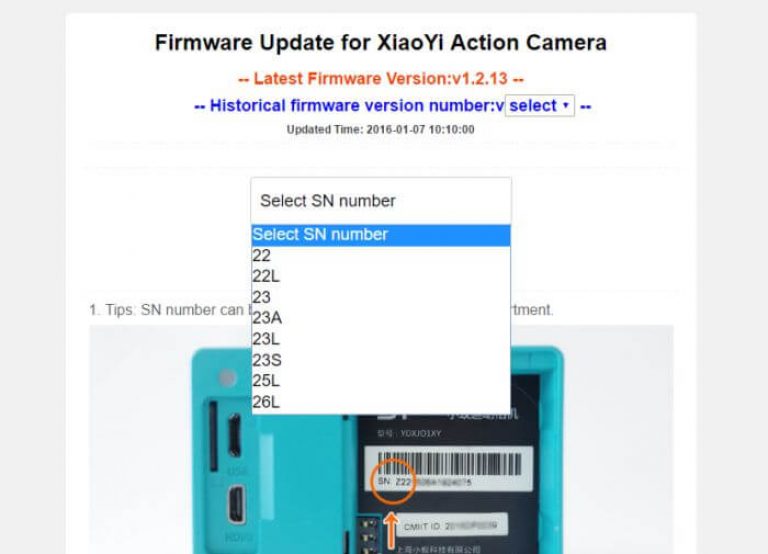 Firmware Yi Action 25L dan 26L Sekarang Sudah Ada