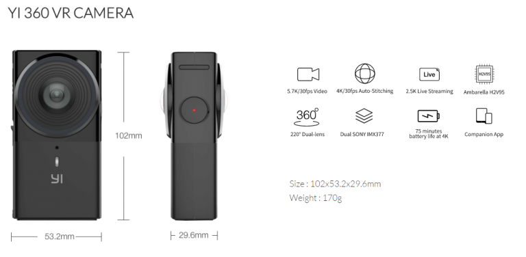 YI 360 VR CAMERA, Camera 360 Yi Technology